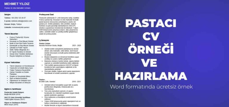 Pastacı CV örneği ve hazırlama ipuçları ücretsiz word örneği