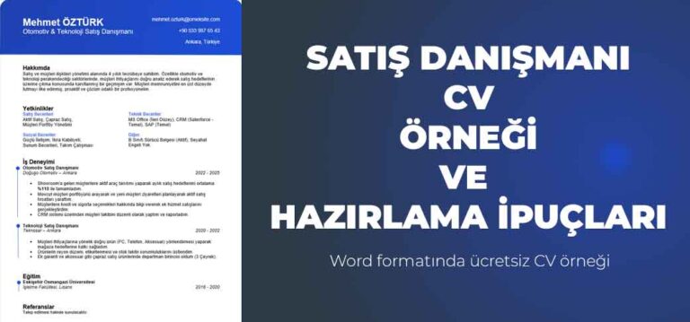 Satış danışmanı CV örneği ve hazırlama ipuçları