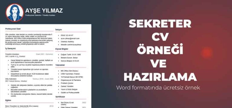 Sekreter CV ücretsiz şablon ve hazırlama adımları