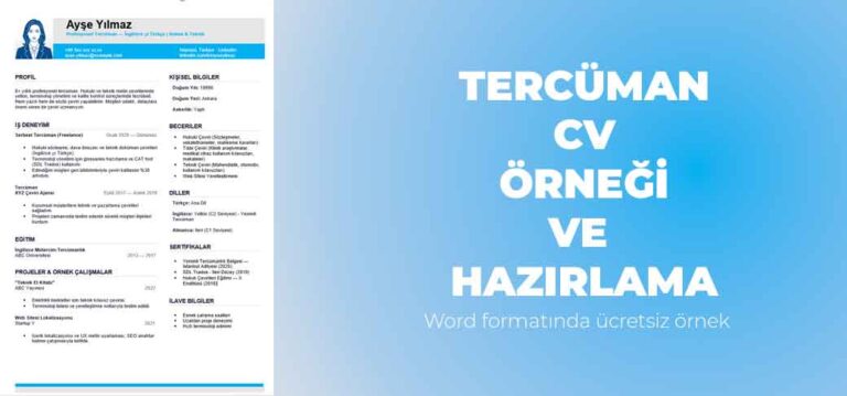 Tercüman CV Örneği