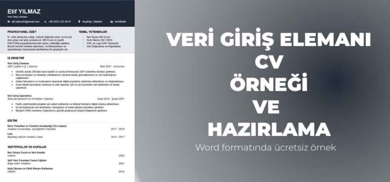 Veri giriş elemanı CV'si ve hazırlama ipuçları