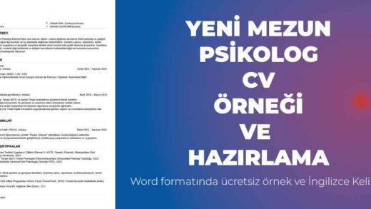 Deneyimsiz yeni mezun psikolog CV örneği ve hazırlanması ingilizce