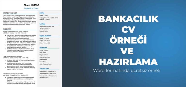 Bankalar için CV örneği ve hazırlama ipuçları