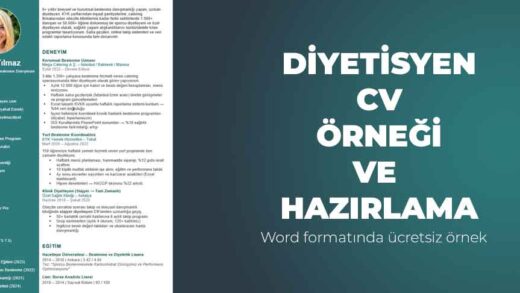 Diyetisyenler için ücretsiz CV örneği ve hazırlama ipuçları