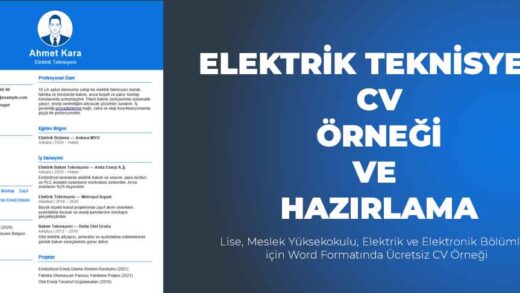 Elektrik Elektronik Teknikeri CV örneği ve hazırlanması ücretsiz word örneği