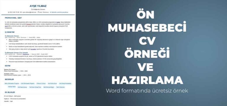 muhasebe elemanı CV örneği adım adım cv hazırlama